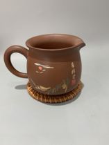 Jianshui purple pottery cup high temperature resistant poly tea incense Cup retro wind Yin engraving Yang filling handmade pottery kung fu tea divider