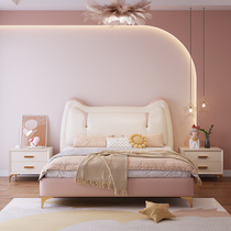 Minimalist modern childrens bed girl 1 5 m princess bed linen bed light luxury small family soft bunk bed girl bed