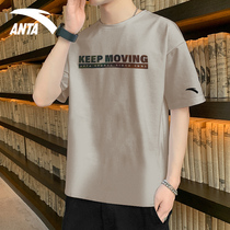 Anta Short Sleeve Mens Summer Couples T-Shirt Woman Loose Tide Movement Compassionate Blouse Half Sleeve Pure Cotton White Knitwear