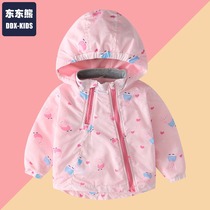 2021 autumn and winter New Girls plus velvet jacket windproof warm children piggy page cartoon children cute