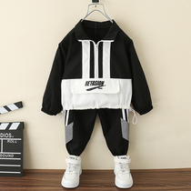 Childrens clothing boys spring and autumn clothing set 2021 New middle children autumn boys autumn handsome sports clothes tide