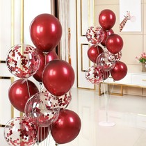 Net red wave ball layout balloon table floating column branch creative stone red knot wedding wedding men and womens wedding room set decoration