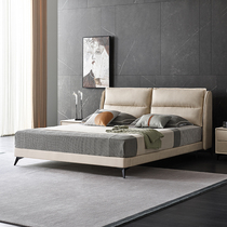 Yichao Italian fabric double bed Minimalist Nordic modern simple light luxury soft bag bed Bedroom small apartment wedding bed