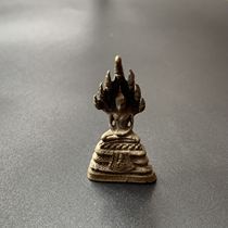 Mini pocket Buddha Solid brass Shakyamuni Buddha small ornaments Antique Copper Buddha micro-sculpture Antique Buddha Statue 3