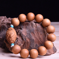 Indian old mountain sandalwood bracelet men female Buddha zhuwen play sandalwood every year there is Yu Zhu Shou Shan stone cat bracelet male