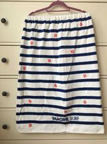 Patchwork Order with foreign trade pure cotton bath towels 80 * 120 left and right tie wrap Chest Bath Skirt Navy Striped Boat Anchor