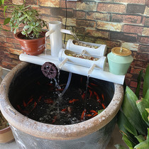 Circular fish tank filter on the stone channel porcelain basin fish farming water circulation ceramic round tank goldfish aerating equipment