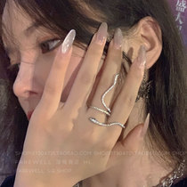Fried Street super cool ~ net red Advanced feel cold wind snake ring female niche design fashion personality ins tide index finger