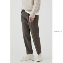 (Anti-Season 8 fold) waist design heavy WOOL cotton double-sided ankle-length PANTS woolink-CUT PANTS