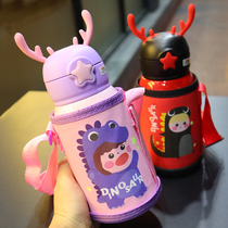 Childrens insulated cup Winter new with straw high face value water glasses baby male and female cute kindergarten leakproof and anti-fall