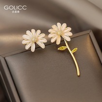 Asymmetric petal earrings female 2021 new earrings goddess temperament advanced earrings Guriya