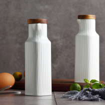 Kitchen seasoning bottle ceramic oil pot White oil bottle household seasoning pot soy sauce pot vinegar bottle vinegar bottle seasoning bottle 270ml