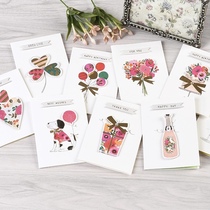 Korean version of three-dimensional simple mini wish card creative business holiday wish message blessing card with envelope