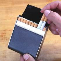 20 mounted portable anti-pressure metal pu leather cigarette case cigarette case idea ultra-thin clammy cigarette case