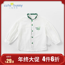 cutebunny girls long sleeve shirt 2021 autumn new baby white coat baby casual shirt