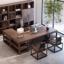 New Chinese style solid wood boss table Single desk atmospheric president table Modern large desk office furniture customization