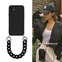 Applicable Huawei p40pro hand casing can back slanted satchel p50 minimalist pure color female section mate40 chain protective sleeve