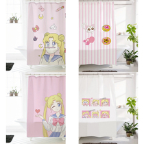 Lovely thick polyester waterproof mildew proof bathroom shower curtain toilet waterproof curtain curtain partition curtain