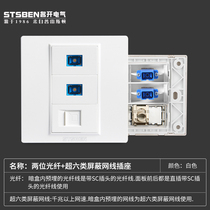 Type 86 Concealed one thousand trillion Broadband Information Network Panel Two Optical Fiber Supersix shielded Network Line Computer Outlet
