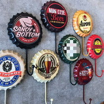 New vintage creative beer cover hook personality clothes hook fitting room coat hat hook wrought iron ornament wall decoration pendant