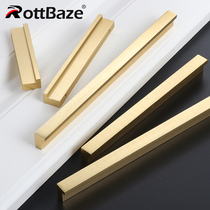 Light luxury handle Modern simple black cabinet door handle Nordic minimalist drawer handle Cabinet wardrobe handle Gold