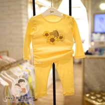 Direct mail ETTOI Korea Pegus childrens clothing 2021 autumn yellow boys and girls underwear set 557604