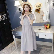 Pregnant Women summer dress casual loose A- line dress 2021 new fashion tide mom size loose cotton linen dress
