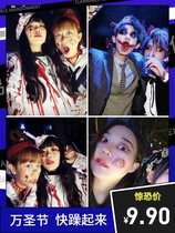 Halloween Scar Tattoo Stickers Korean Simulation face 3d Fake wound dark scar horror Prank Stickers