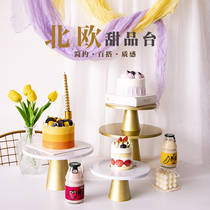 ins cake tray dessert table European style high foot tray metal ornaments decoration cake stand photo props decoration
