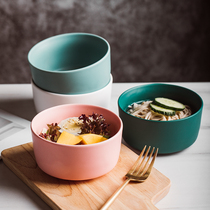 Nordic ins matte ceramic bowl Personality net red dessert bowl Household tableware Rice bowl Small soup bowl Eating noodle bowl