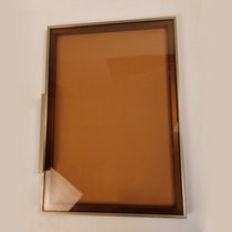 Professional custom wine cabinet door Aluminum alloy brown glass cabinet door Intelligent lamp mirror cabinet door defogging mirror custom