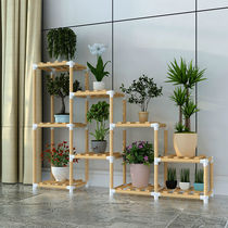 Aimeral European-style solid wood flower shelf multilayer floor-type balcony flowerpots shelf green loo shelf living-room minimalist flower shelf