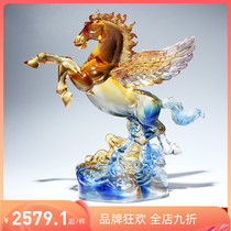 High-end glazed handicraft horse to success office desktop fortune decoration promotion gift for leadership gift male
