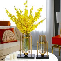 New light luxury glass vase ornaments transparent living room creative home dried flower arrangement TV cabinet dining table