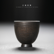Jiangnan past handmade retro Kung Fu tea cup Raw ore rust glaze goblet Ceramic tea cup Master cup Single cup