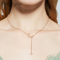 Stars and moon niche design sense short necklace female simple temperament clavicle chain ins wild tide net red pendant