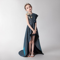 Childrens model catwalk princess dress little girl host foreign tailed dress evening dress girl piano performance dress