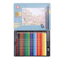 SAKURA Japanese cherry blossom water soluble lead 48 color iron box design painting water soluble color lead set beginner student supplies art pen color pencil professional hand painted water soluble lead