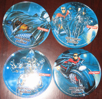 Personal collection of 1997 Colgate Iron Man and Robin coasters