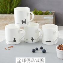 British imported Jin Designs bone China coffee cup Office cup literary pure white creative couple mug