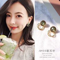 925 sterling silver earrings 2021 new trendy girl temperament fresh Korean advanced sense Net red earrings round earrings stud