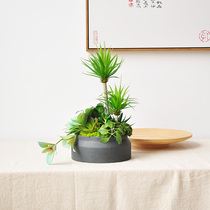 Nine Thoughts Simulation Multi Meat Plant Green Planting Potted Chinese Style Bonsai Living Room Home Soft Decoration Pendulum art251