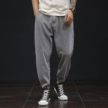 Tide card 90% Pants Men Step Up Loose Big Code Fat Son Broadlegged Old Daddy Pants Casual 100 Hitch Jeans Man Pants