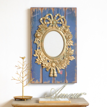 Nordic European retro palace style wooden decorative mirror hanging mirror wall decoration wall wall decoration mirror