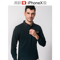 Long-sleeved polo custom t-shirt custom lapel top Autumn and winter high-end Paul clothing printed logo overcoat embroidery