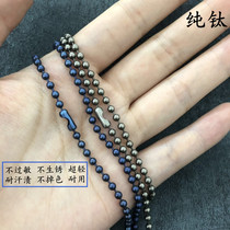 Pure titanium 3mm 2mm titanium alloy bead chain mens necklace thin chain military brand dog brand custom anti-allergic non stainless steel