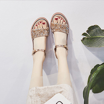 European station Han Edition high water sandals woman 2022 new woman bohemia thick sole leisure sandals woman