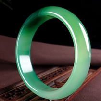 Drain hole nestle blue jade bracelet 60 inner diameter Bite green jade color < youthful Yongin > jade bracelet hz01491