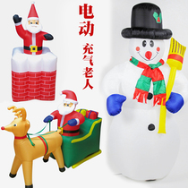 Christmas decorations electric inflatable large Santa Claus snowman Christmas deer cart shopping mall hotel layout