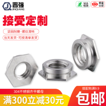 304 stainless steel flush nut carbon steel inlaid piece nut blue and white zinc riveting F-M2M3M4M5M6